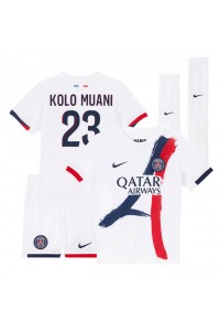 Paris Saint-Germain Randal Kolo Muani #23 Babytruitje Uit tenue Kind 2024-25 Korte Mouw (+ Korte broeken)